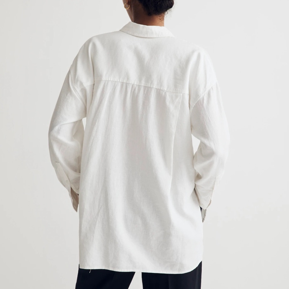 Madewell The Linen-Blend Oversized Shirt - size M - NWT - Picture 4 of 5